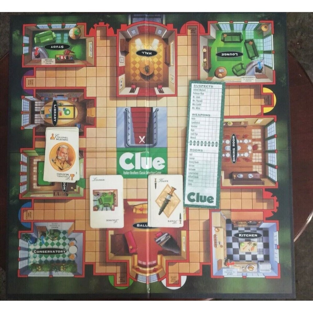 Clue Board Game replacement Cards Pad Clue gameboard 1996 Family board Game